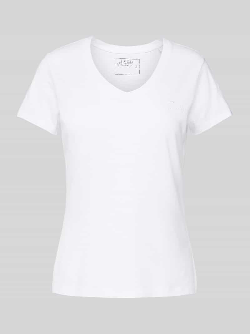 T-shirt z wyhaftowanym logo