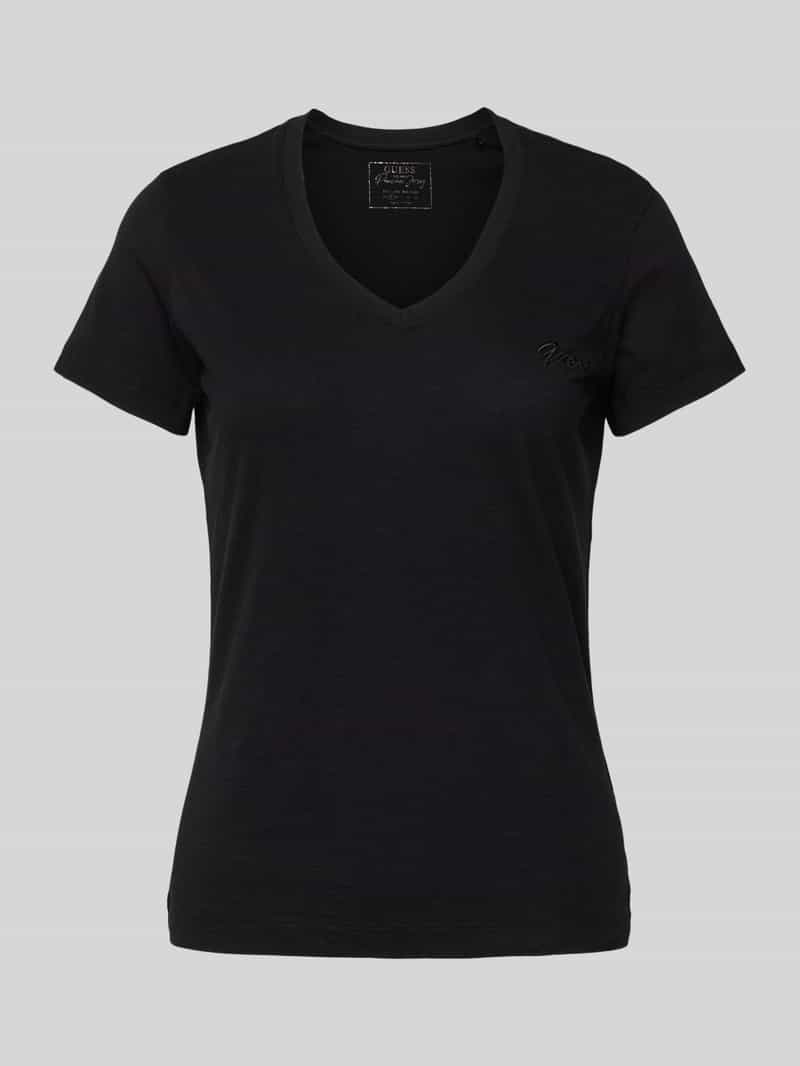T-shirt z wyhaftowanym logo
