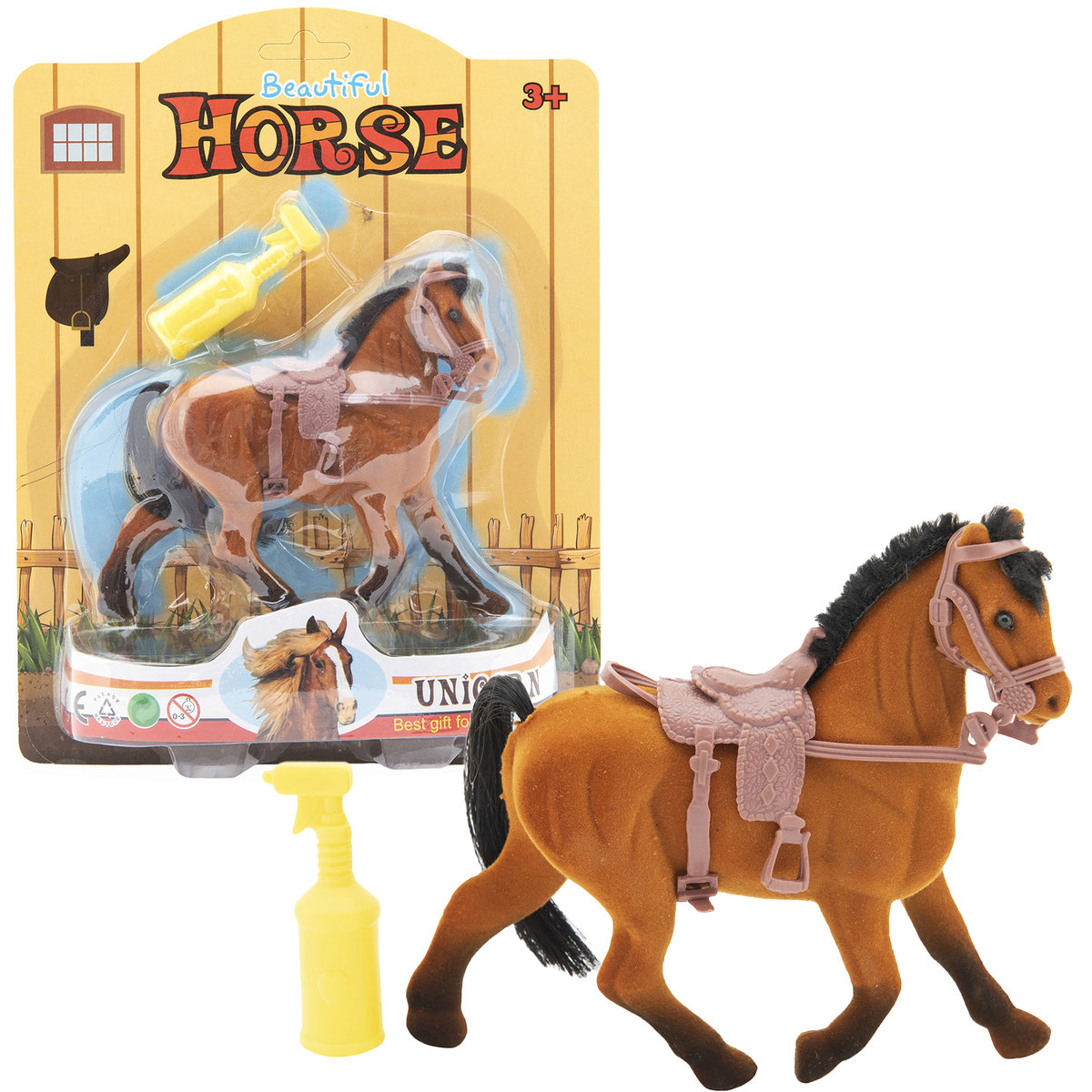 KOŃ FLOKOWANY ZABAWKA DLA DZIECI