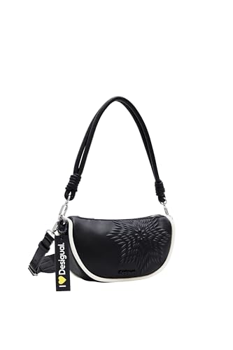 Desigual Women's Aquiles Z Sheffield M Accessories PU Shoulder Bag, Black, czarny