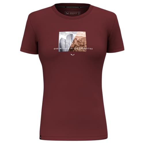 SALEWA Pure Design Dry T-shirt damski, Syrah, XS