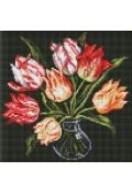 Diamentowa mozaika bez ramy - Eleganckie tulipany