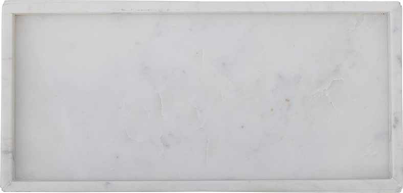 Taca Majsa 18 x 38 cm biała marmurowa