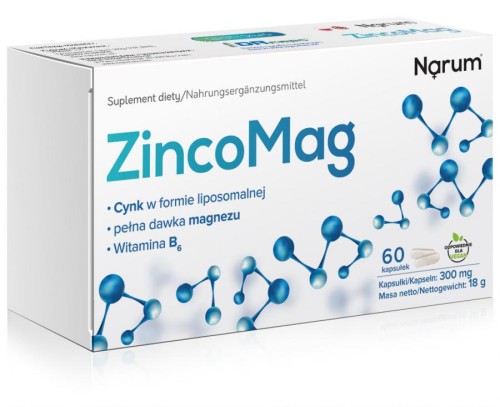 Narum ZincoMag+B6 300mg 60 kaps
