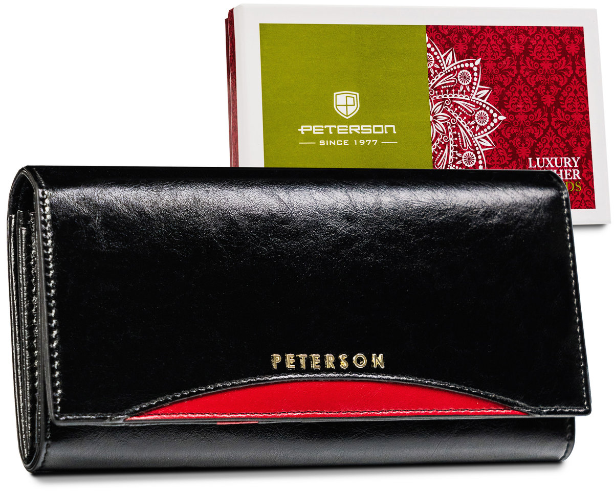 Elegancki portfel damski z polerowanej skóry Peterson