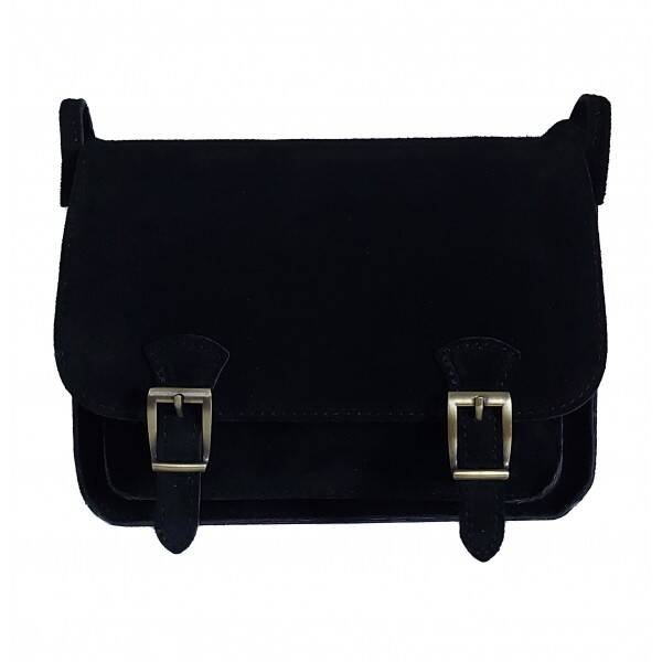 Zamszowa listonoszka ,chlebak  Vera Pelle ,pojemna przewieszka A5 Beżowa  VPZ435T