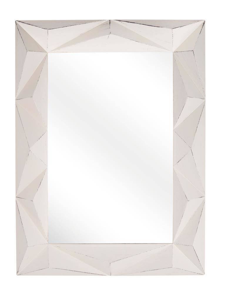 Lustro z geometryczną ramą kremowe