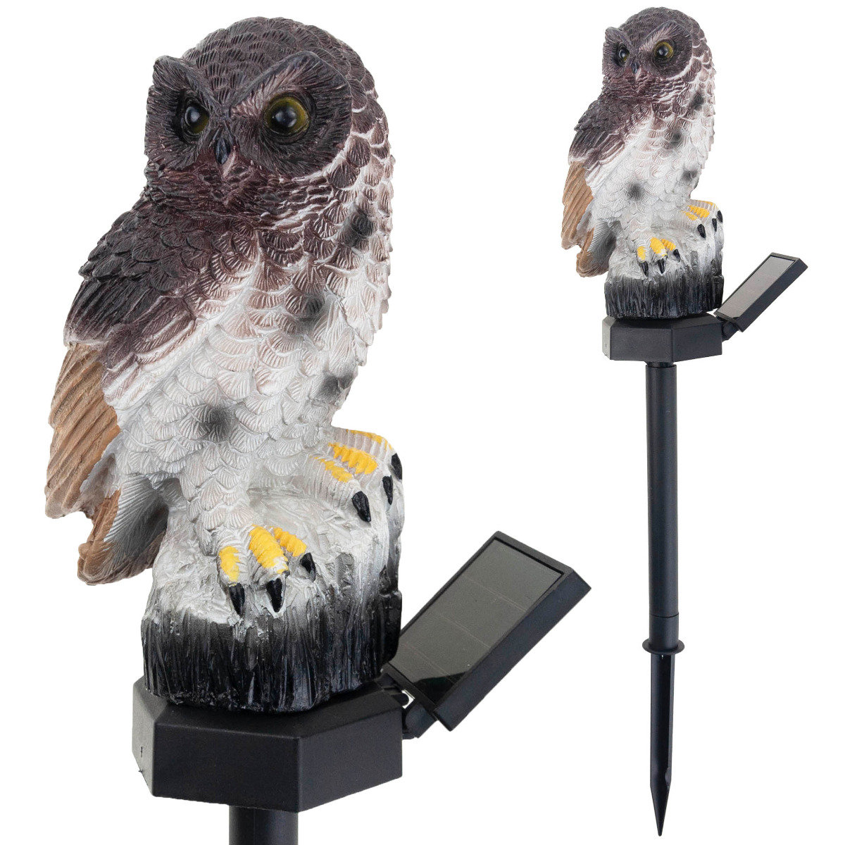 LAMPA SOLARNA SOWA LED OGRODOWA DUŻA LAMPKA WBIJANA DEKORACJA DO OGRODU