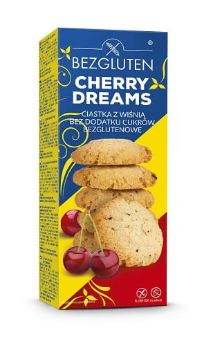Bezgluten Ciastka z wiśnią Cherry dreams bez cukru bezglutenowe 110 g