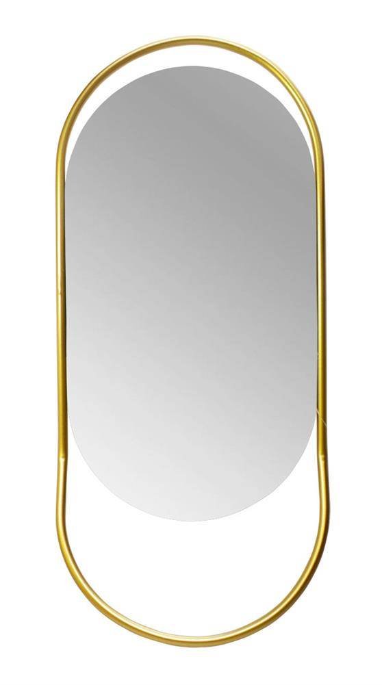 Lustro podłużne w złotej ramie