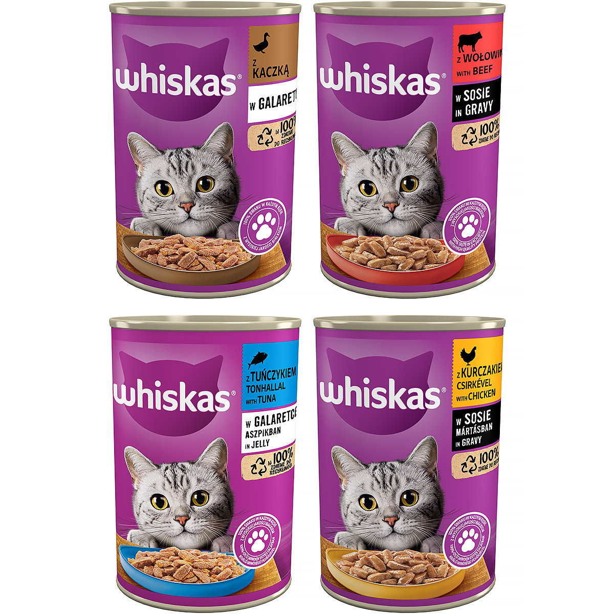 Whiskas Mokra karma dla kotów mix smaków 48x400g