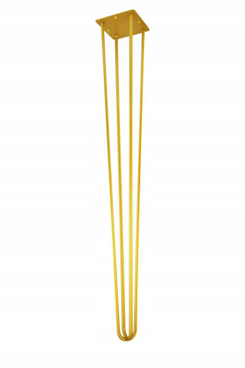 Noga metalowa, złota, stół 36,5 cm hairpin 4 pręty