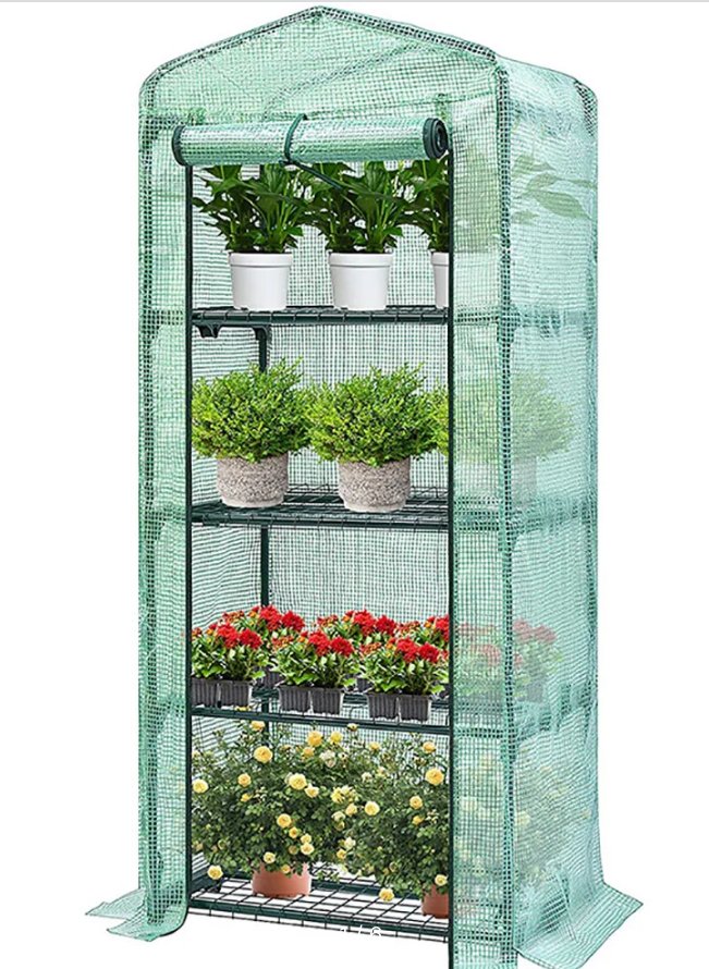 Mini Szklarnia Ogrodowa Balkonowa Folia Regał na Balkon 4 półki 70x50x160