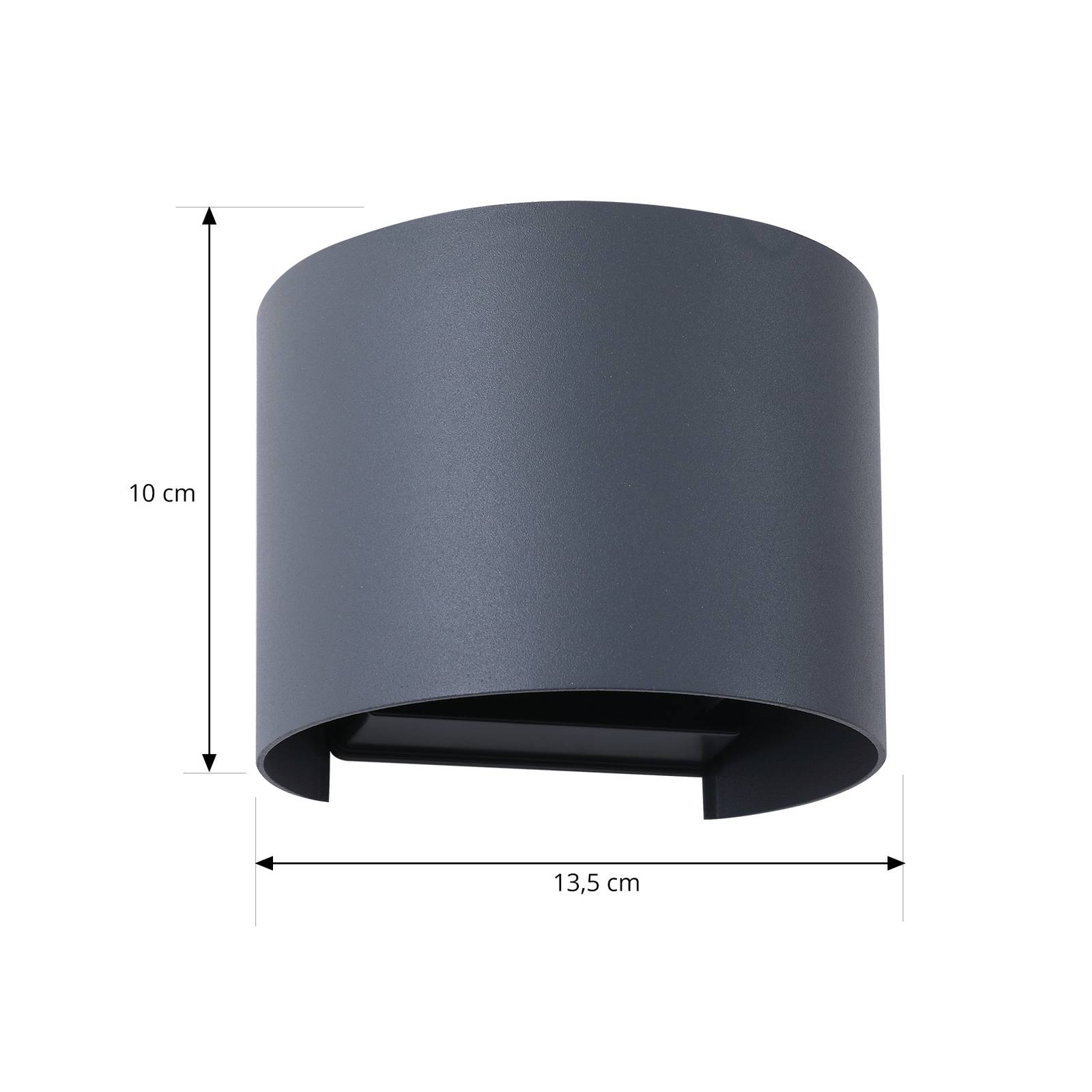 Lindby Smart LED kinkiet zewnętrzny Dara szary okrągły CCT RGB Tuya