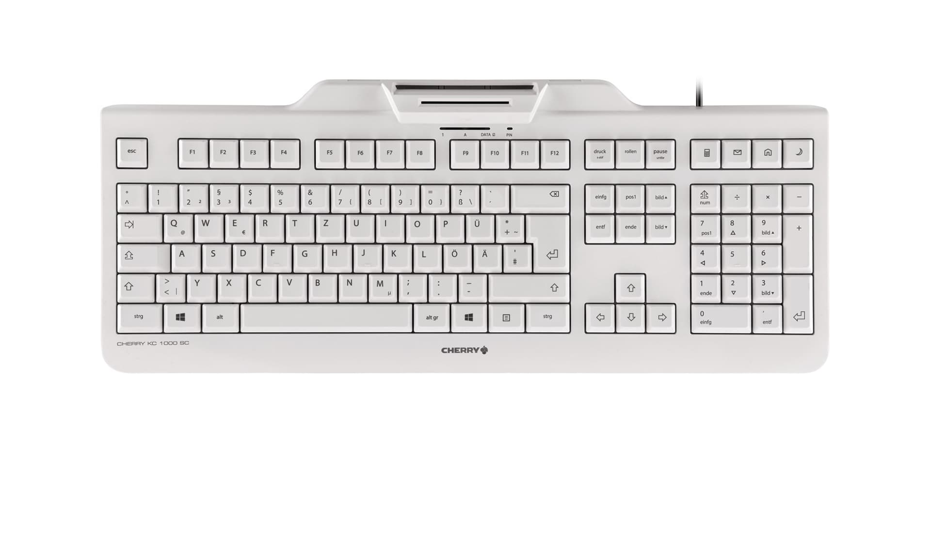 CHERRY KC 1000 SC klawiatura Biuro USB QWERTZ Niemiecki Szary  1504518