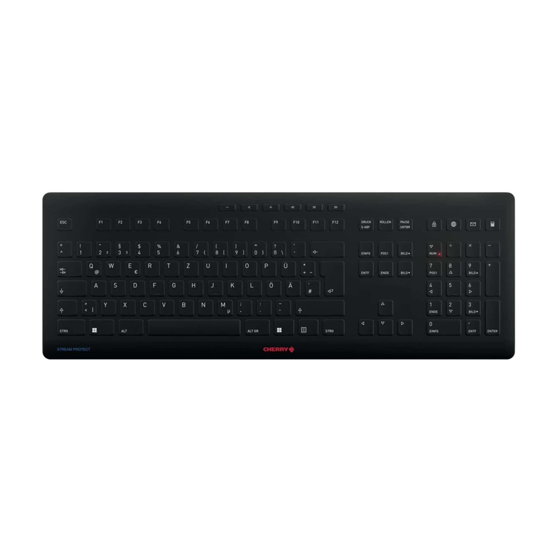 CHERRY Stream RF Bezprzewodowy + USB QWERTZ Niemiecki Czarny  JK-8552DE-2