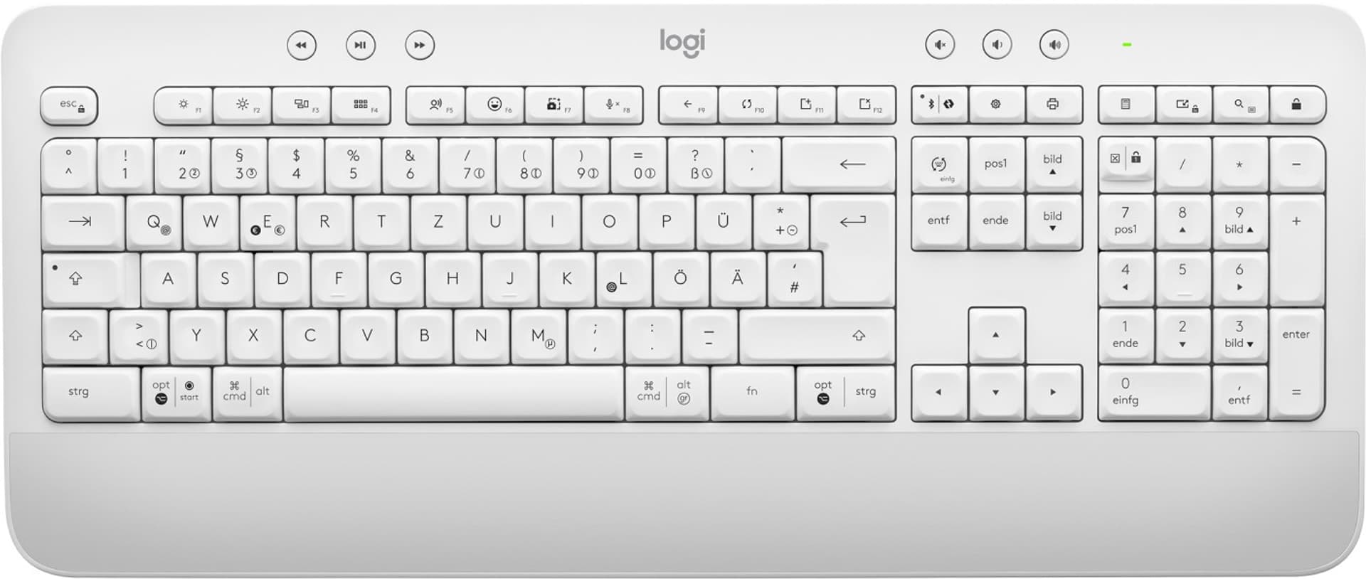Logitech Signature K650 klawiatura Biuro Bluetooth QWERTZ Niemiecki Biały  920-010967