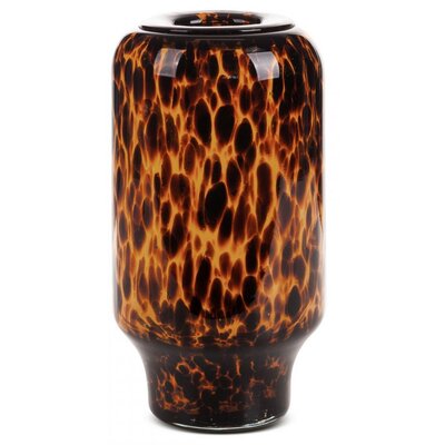 Wazon Szklany Lana 16X16X31 Czarny + Złoty