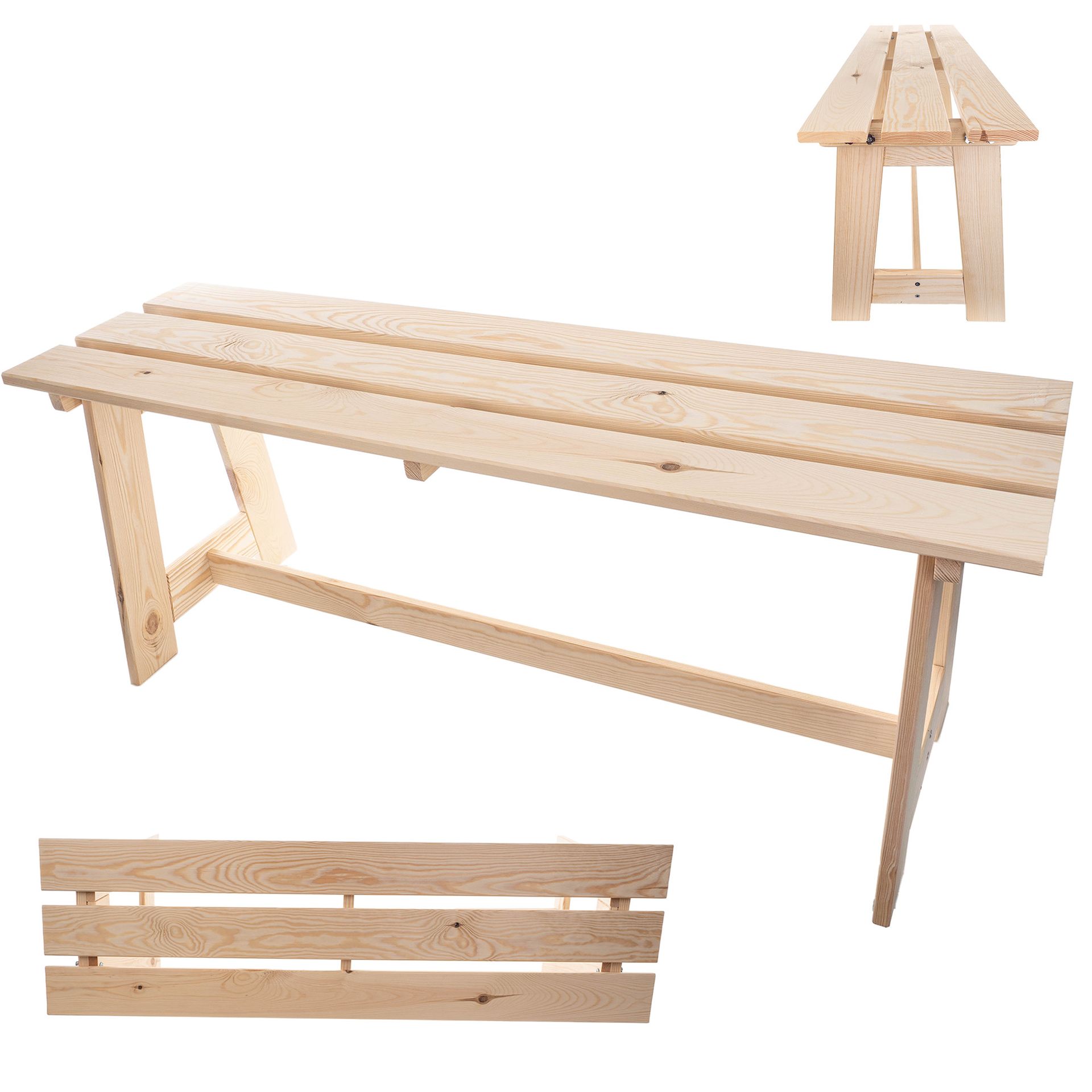 Ławka prosta Motte 119 x 35 cm naturalny