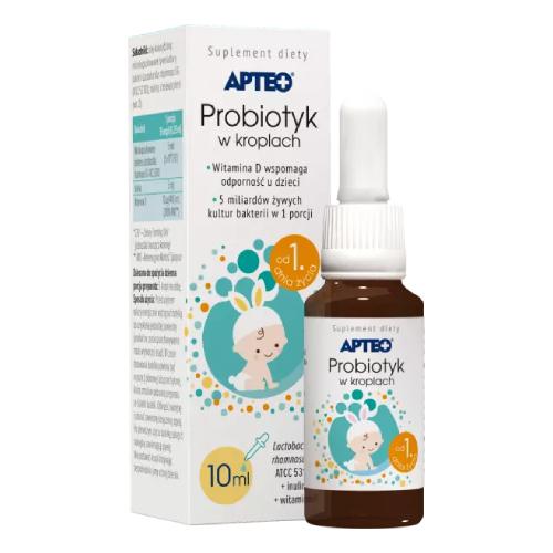 APTEO Probiotyk w kroplach z witaminą D, 10ml
