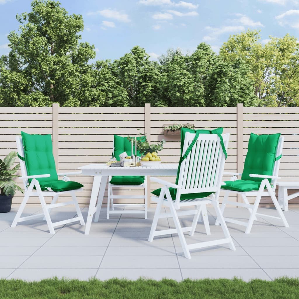 Poduszki na krzesła z wysokim oparciem, 4 szt., zielone