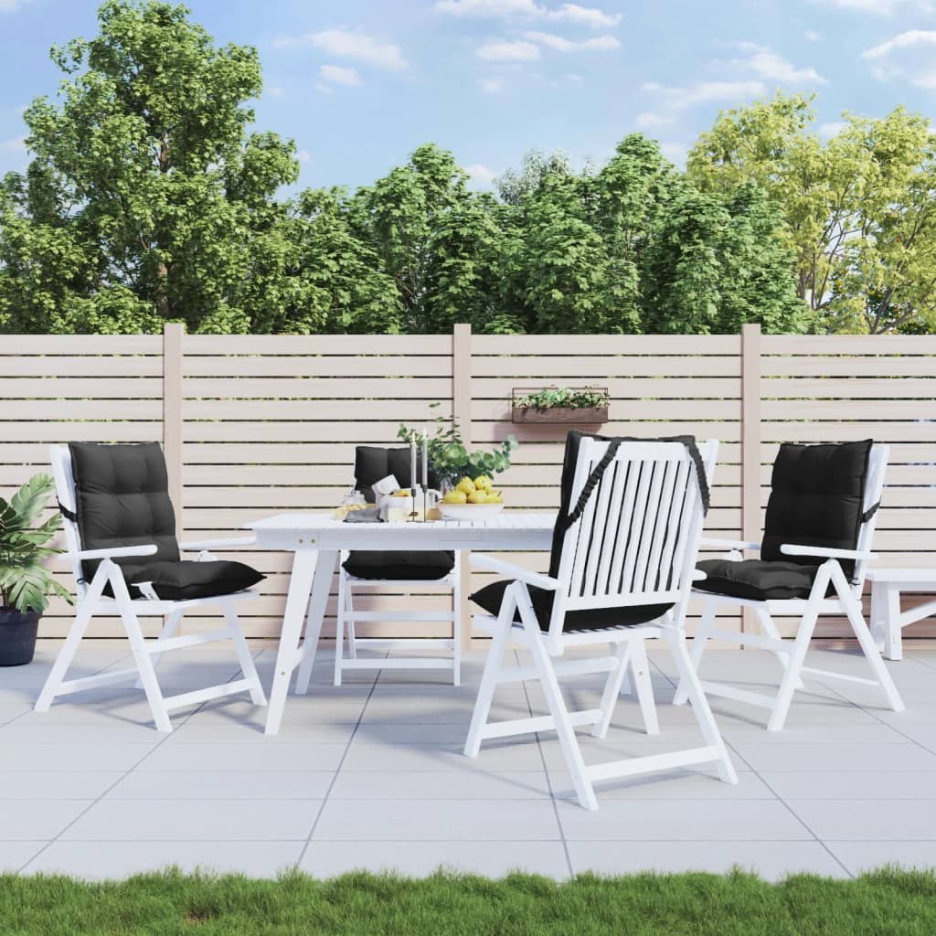 Poduszki na krzesła z niskim oparciem, 4 szt., czarne