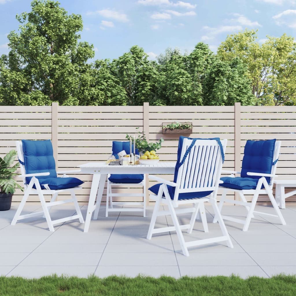 Poduszki na krzesła z niskim oparciem, 4 szt., błękit królewski