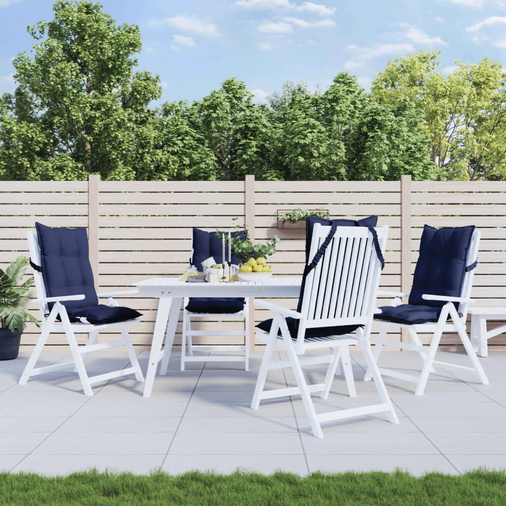 Poduszki na krzesła z wysokim oparciem, 4 szt., granatowe