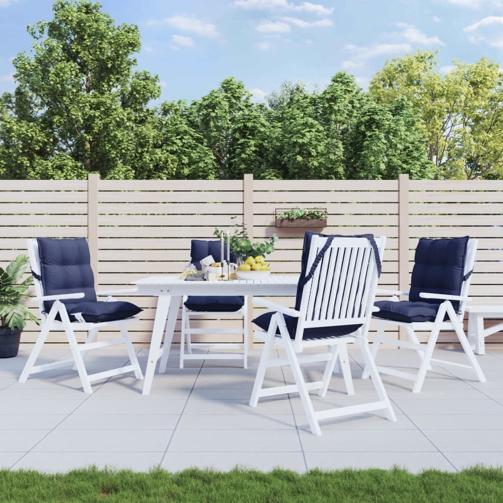 Poduszki na krzesła z niskim oparciem, 4 szt., granatowe