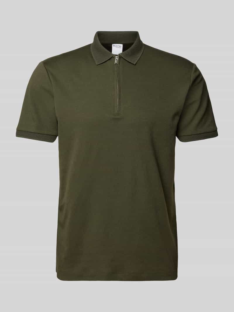 Koszulka polo o kroju regular fit z listwą na zamek błyskawiczny model ‘FAVE’