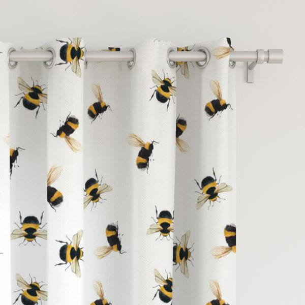 Zasłona SUMMER wzór SM03 | akwarelowe trzmiele 150 x 260 cm tkanina zaciemniająca