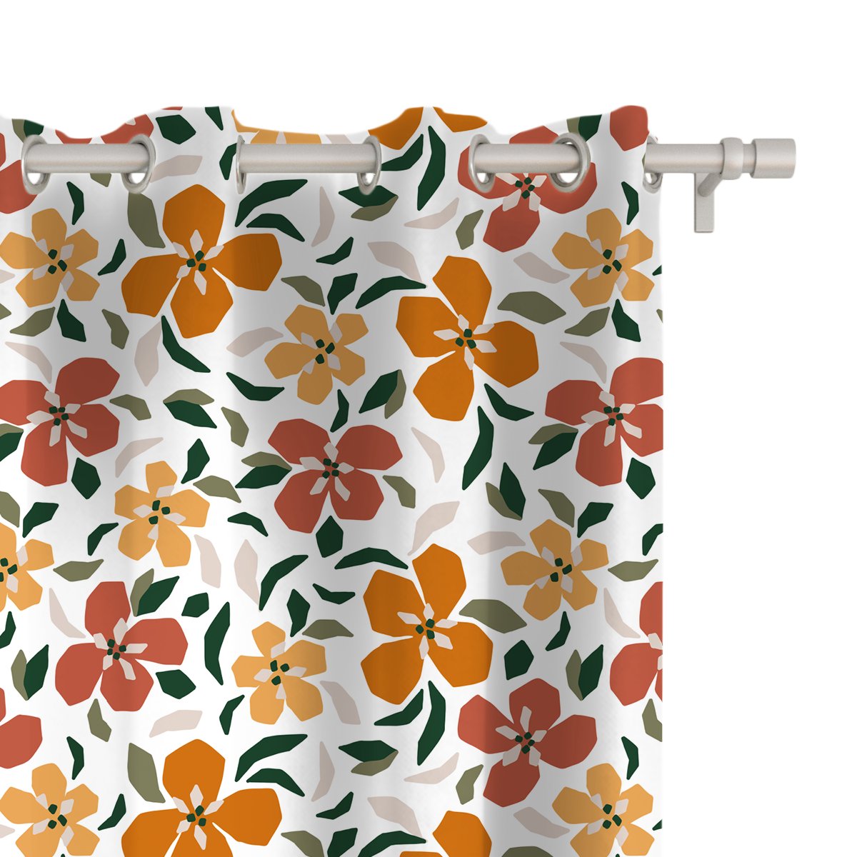 Zasłona SUMMER wzór SM30 | geometryczne kwiaty 150 x 260 cm tkanina zaciemniająca