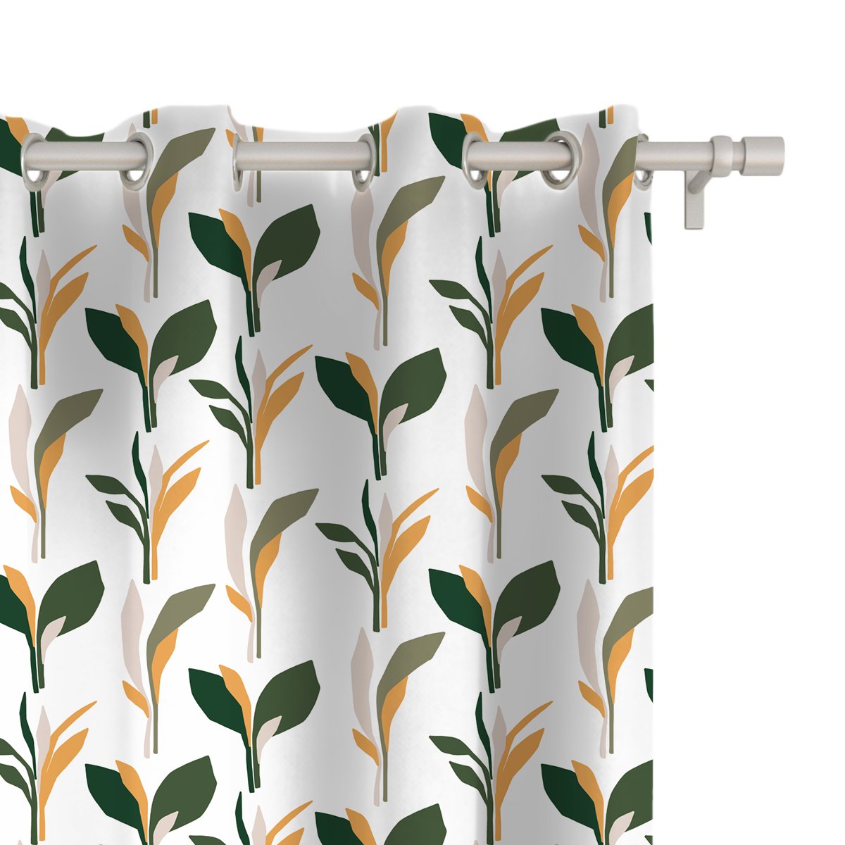 Zasłona SUMMER wzór SM29 | geometryczne liście 150 x 160 cm tkanina zaciemniająca