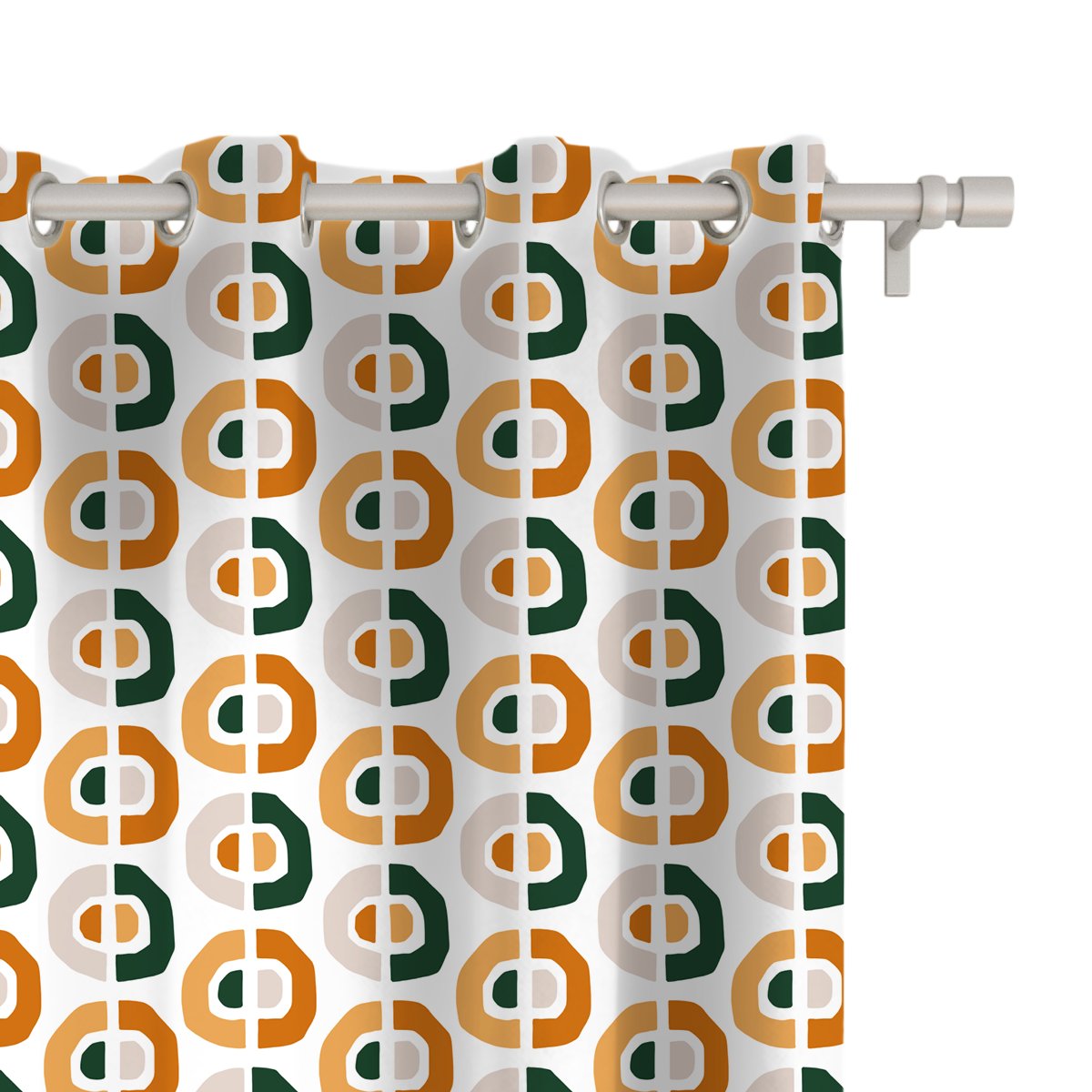 Zasłona SUMMER wzór SM26 | żółte i zielone półkola 150 x 150 cm tkanina standard
