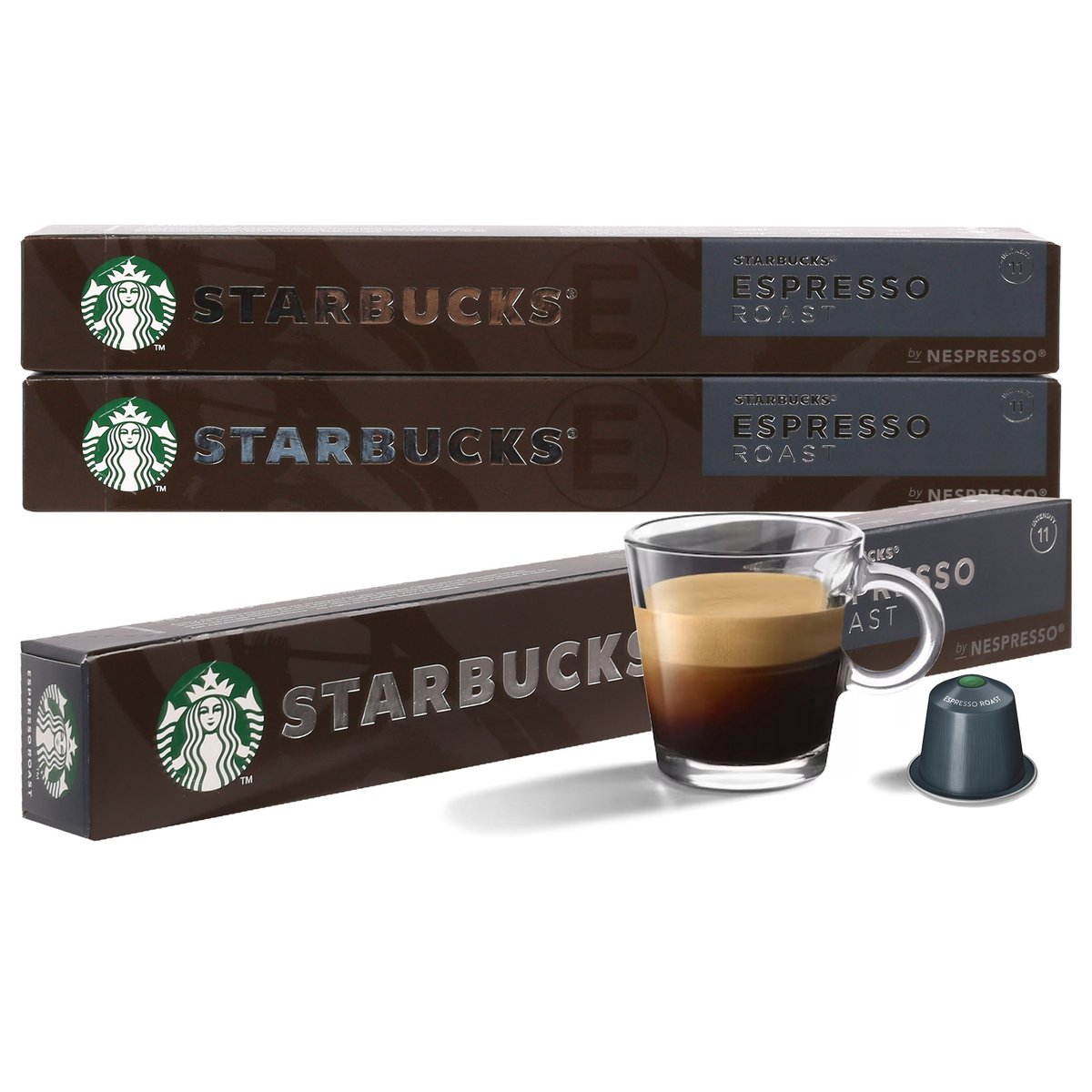 STARBUCKS Kawa w kapsułkach Espresso Roast, kompatybilna z Nespresso 30 kapsułek