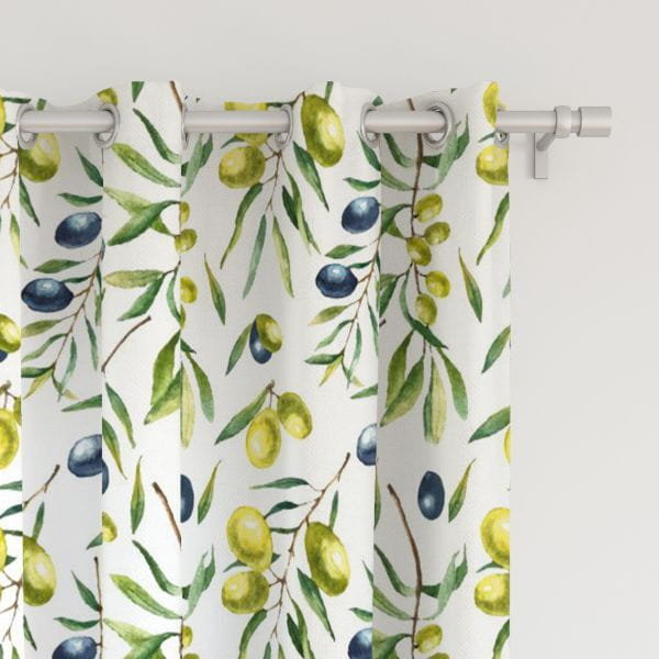 Zasłona SUMMER wzór SM11 | oliwki 150 x 230 cm tkanina zaciemniająca