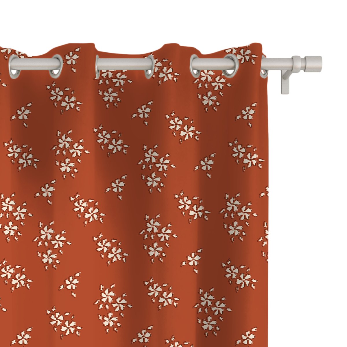 Zasłona SUMMER wzór SM34 | drobne kwiatki na czerwonym tle 150 x 230 cm tkanina standard