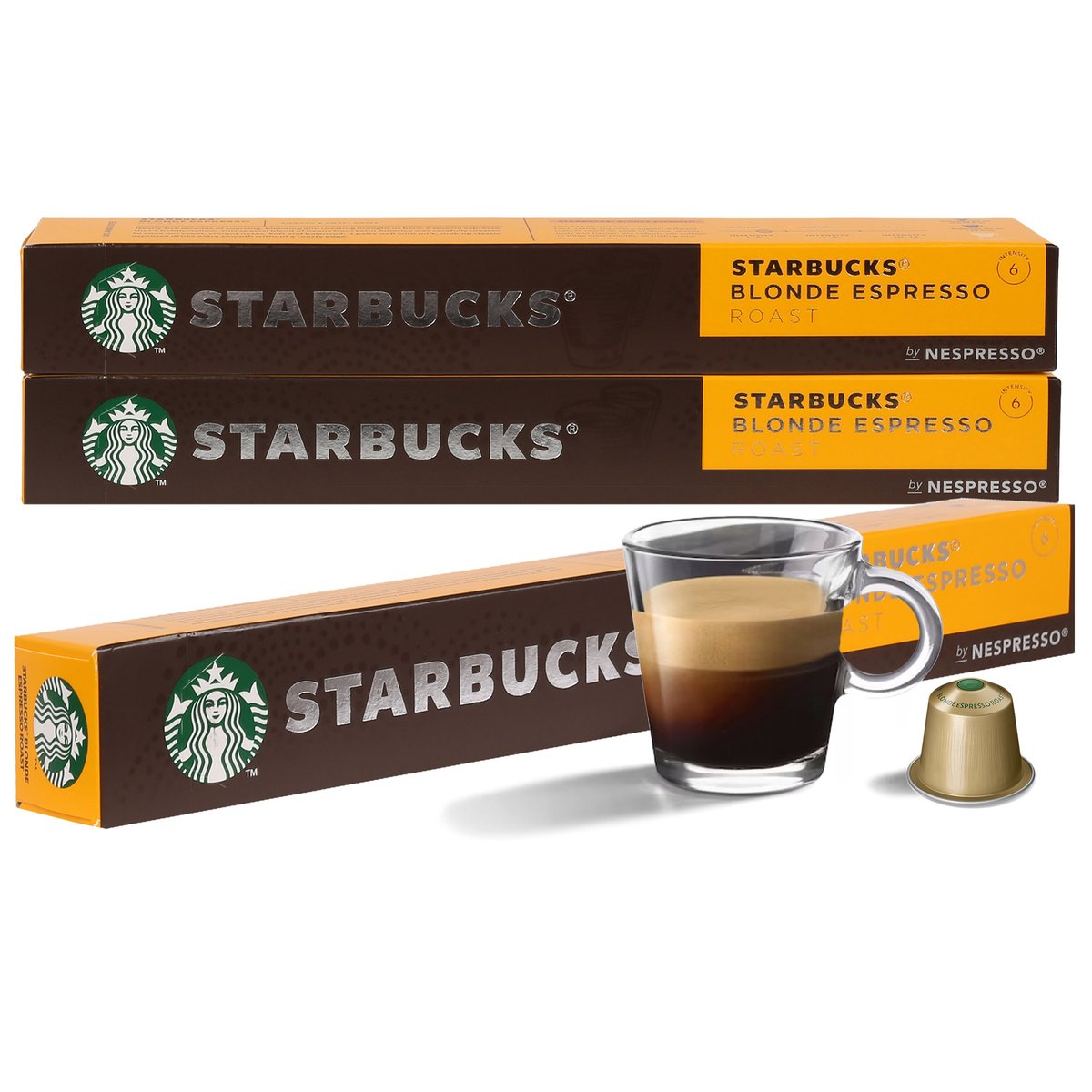 STARBUCKS Kawa w kapsułkach Blonde Espresso Roast, kompatybilna z Nespresso 30 kapsułek