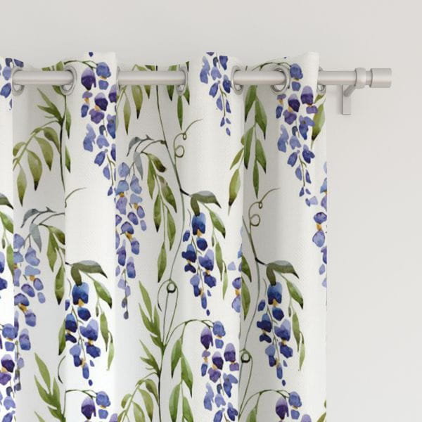 Zasłona SUMMER wzór SM09 | wisteria 150 x 300 cm tkanina zaciemniająca
