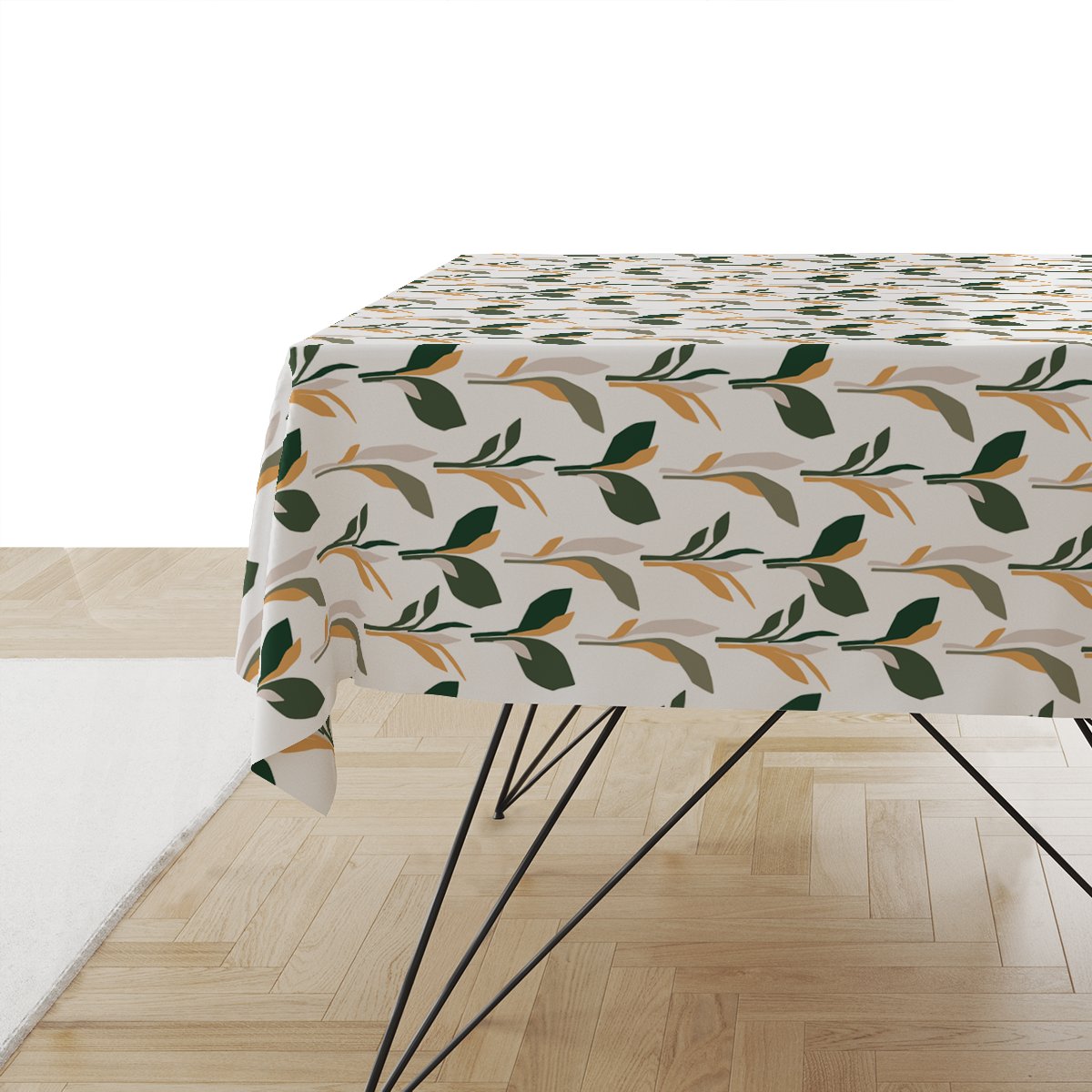 Obrus SUMMER wzór SM29 | geometryczne liście 150 x 280 cm