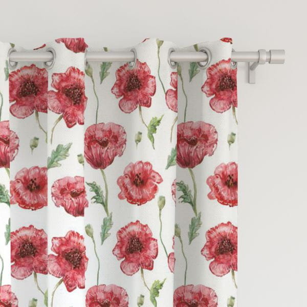 Zasłona SUMMER wzór SM13 | maki 150 x 200 cm tkanina zaciemniająca