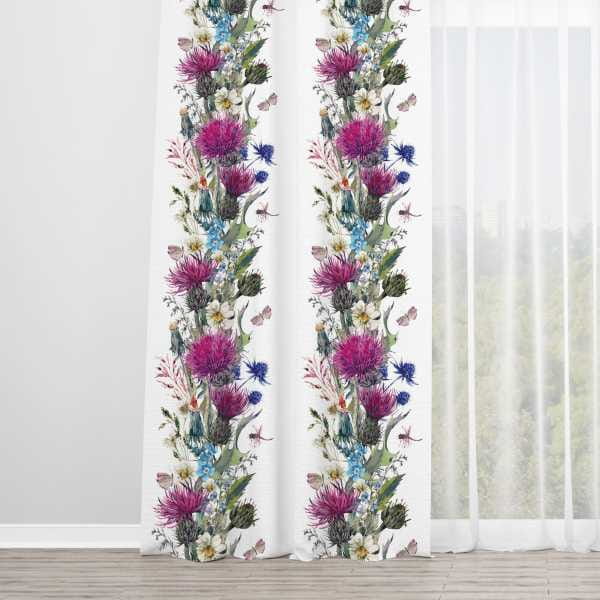 Zasłona SUMMER wzór SM06 | warkocz z polnych kwiatów 150 x 280 cm tkanina zaciemniająca