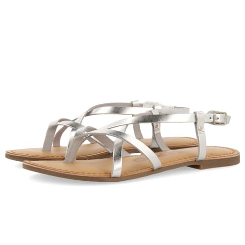 Gioseppo LELEX, Płaskie sandały damskie, Srebrny, 39 EU, Srebrny, 39 EU