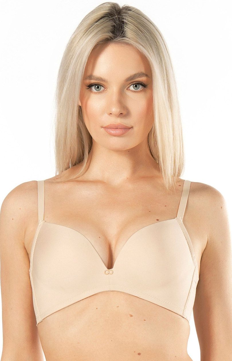 Biustonosz double push-up beżowy Amelia, Kolor beżowy, Rozmiar 65D, Mefemi - Primodo.com
