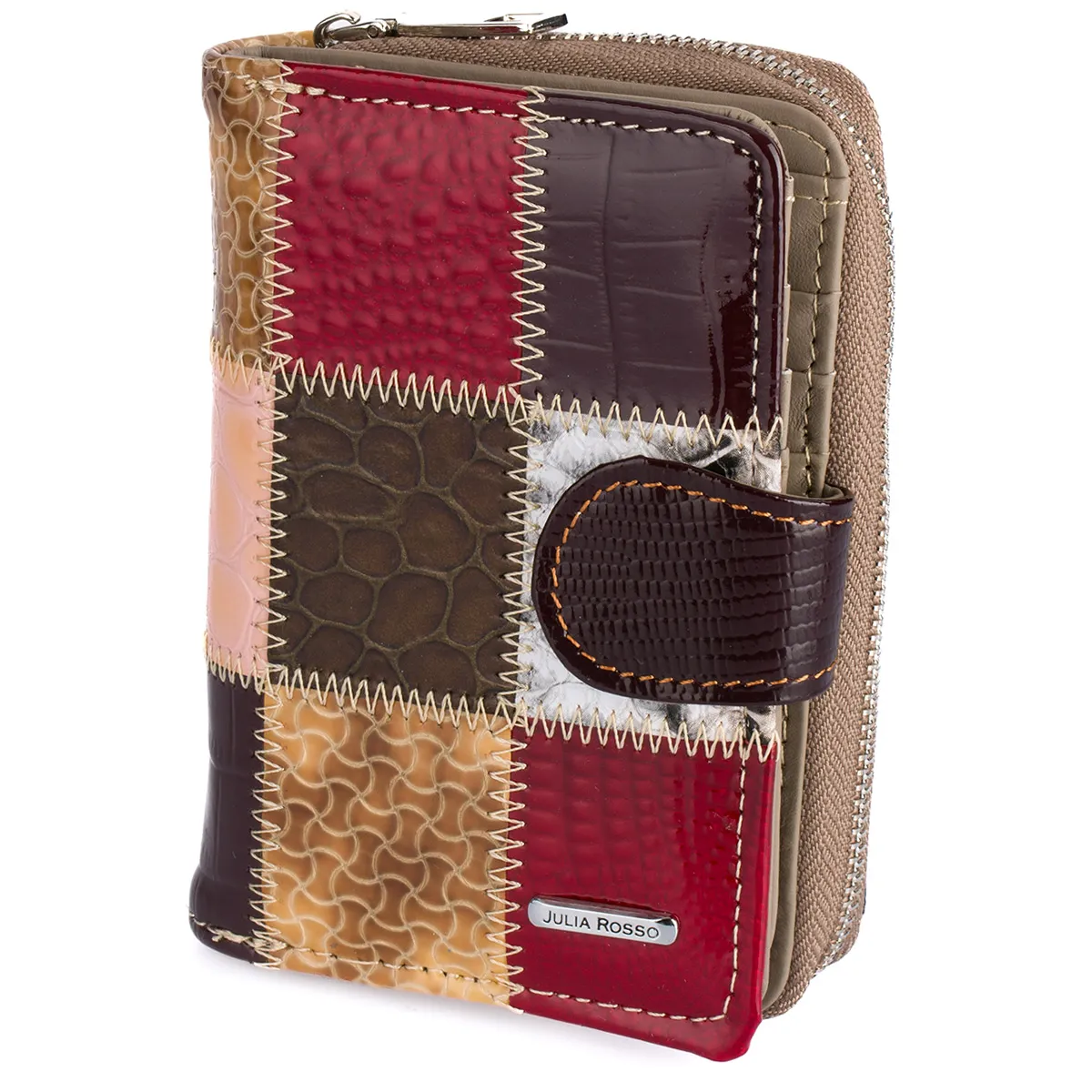 Damski portfel skórzany Julia Rosso JR 02-10 wielokolorowy patchwork • RATY 0% Kup dziś i zapłać za 30 dni GRATIS WYSYŁKA ZWROT DO 100 DNI