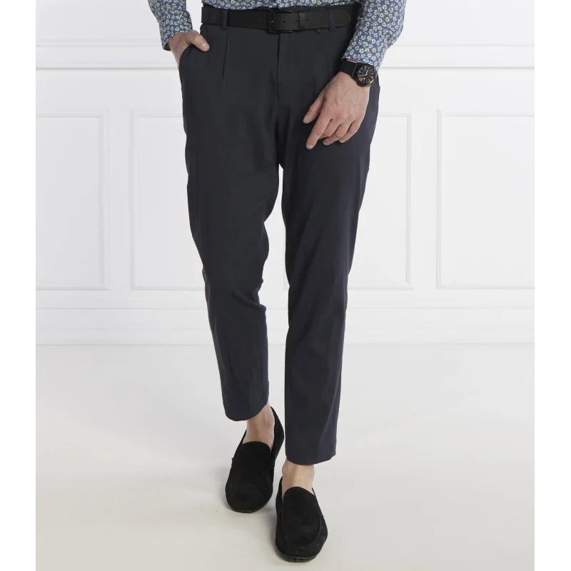 BOSS BLACK Lniane spodnie P-Perin-RDS-WG-242 | Relaxed fit