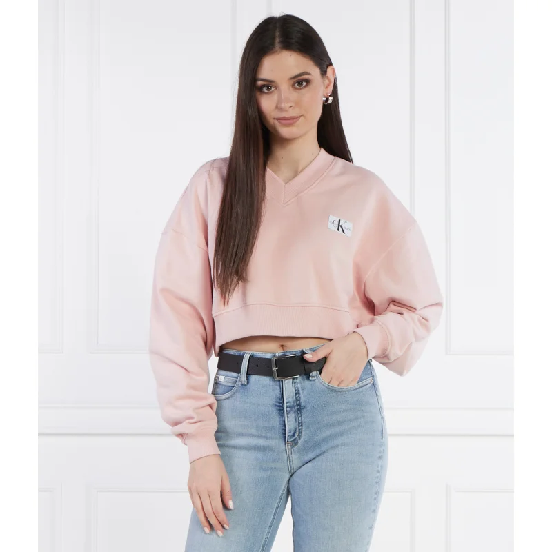 CALVIN KLEIN JEANS Bluza WOVEN LABEL | Cropped Fit