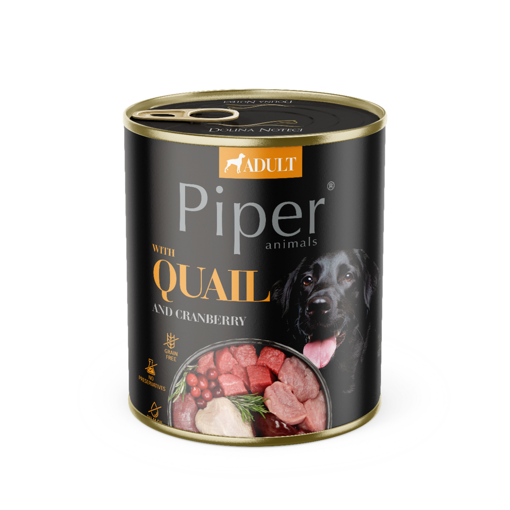 DOLINA NOTECI Piper dla psa z przepiórką i żurawiną 800g