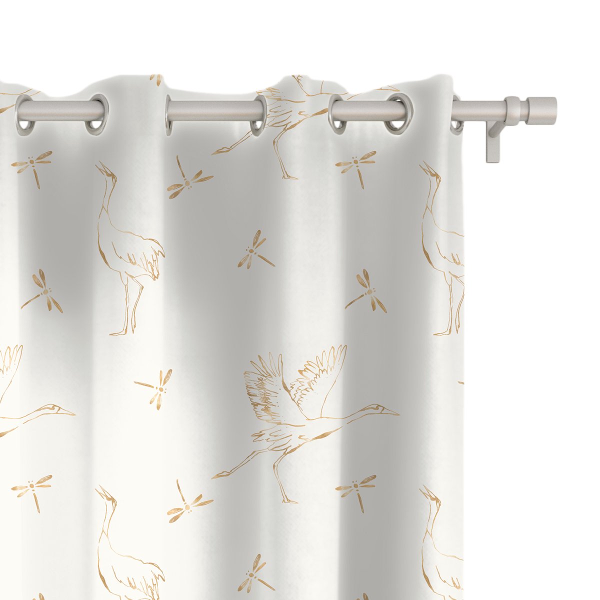 Zasłona SUMMER wzór SM24 | żurawie i ważki 150 x 230 cm tkanina zaciemniająca