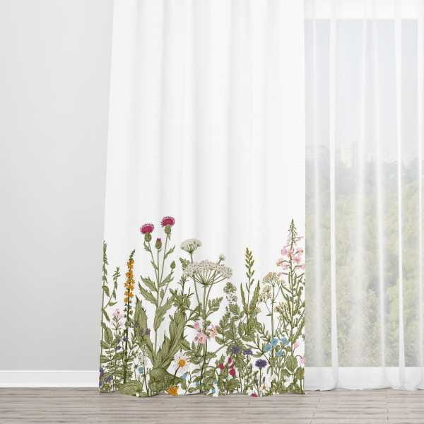 Zasłona SUMMER wzór SM01 | letnia łąka 150 x 150 cm tkanina zaciemniająca